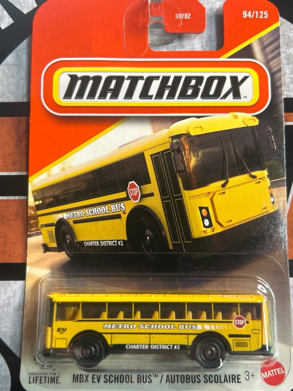 Matchbox Yellow Metro School Bus Toy - Black Accents